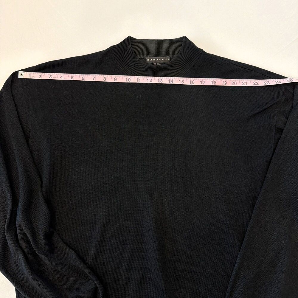 Vtg Baracuta Knit Sweater Silk Blend Mock Neck Mens XXL Black Pullover Classic - Picture 6 of 11